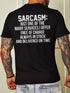 Sarcasm Back Print Short Sleeve Crew Neck Cotton Blends T-shirt