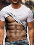 3D Graphic Printed Short Sleeve Shirts Muscle Figure