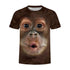 3D Graphic Printed Short Sleeve Shirts Baby Orangutan
