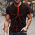 3D Graphic Printed Short Sleeve Shirts Poker Man Red lightning