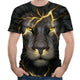3D Graphic Printed Short Sleeve Shirts Lion