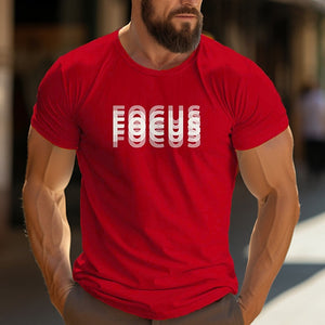Men's Letter T-Shirt Illusion Focus