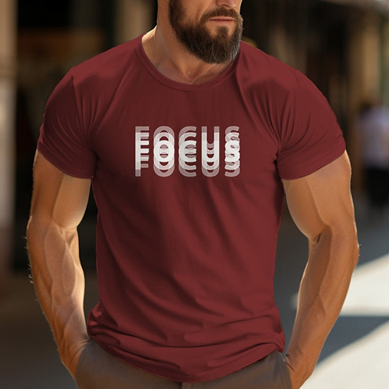 Men's Letter T-Shirt Illusion Focus – FoliCart