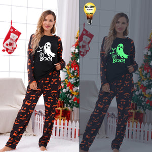 Halloween Family Pajama Glow-in-the-Dark Print Set