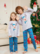 Family Matching Pajamas with Cartoon Deer Head Plaid Set