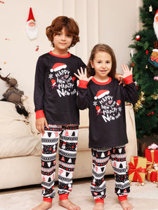 Christmas Parent-Child Alphabet Cartoon Printed Pajamas