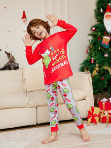 Family Matching Pajamas with Monster Monogram Parent-Child Set