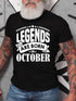 legends Are Born In October Casual Short Sleeve Short sleeve T-shirt