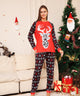 Christmas Family Pajamas Matching Set with Monogrammed Snowflake Fawns