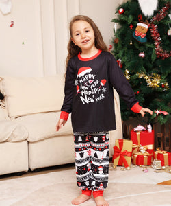 Christmas Parent-Child Alphabet Cartoon Printed Pajamas