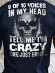 9 OF 10 Voices In My Head Tell Me I'm Crazy One Just Hums Short Sleeve Cotton Blends Crew Neck T-shirt