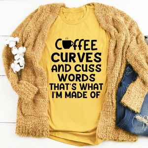 Graphic T-Shirts Coffee Curves & Cuss Words Tee