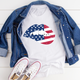 Graphic T-Shirts American Flag Lips Tee