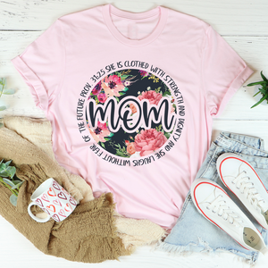 Graphic T-Shirts She Is Strong Proverbs Floral Mom Tee