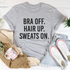 Graphic T-Shirts Bra Off Hair Up Sweats On Tee