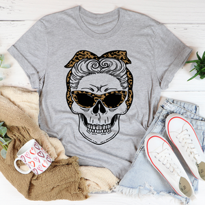 Graphic T-Shirts Skull With Leopard Bandana Tee