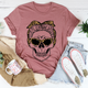 Graphic T-Shirts Skull With Leopard Bandana Tee