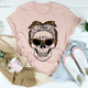 Graphic T-Shirts Skull With Leopard Bandana Tee