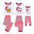 Family Matching Beer Coffee Milk Top & Stripe Pants Pajamas Sets