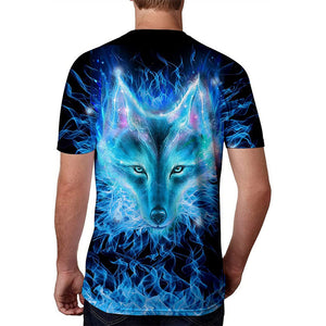 3D Graphic Printed Short Sleeve Shirts Wolves