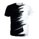 3D Graphic Printed Short Sleeve Shirts White and Black