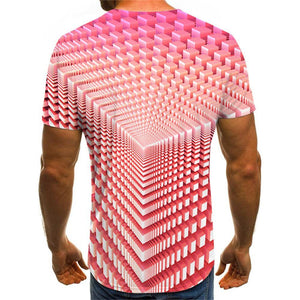 3D Graphic Printed Short Sleeve Shirts  Geometric 3D