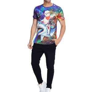 3D Graphic Printed Short Sleeve Shirts Colorful Cats