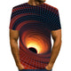 3D Graphic Printed Short Sleeve Shirts Black Hole