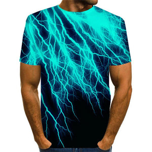 3D Graphic Printed Short Sleeve Shirts Lightning