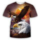 3D Graphic Printed Short Sleeve Shirts Eagle