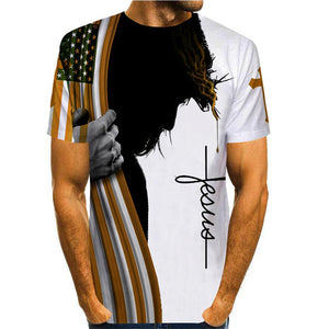 3D Graphic Printed Short Sleeve Shirts Hand American Flag Independence Day