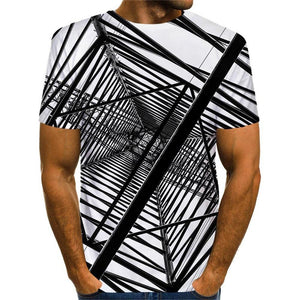 3D Graphic Printed Short Sleeve Shirts Rectangle
