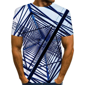3D Graphic Printed Short Sleeve Shirts Rectangle