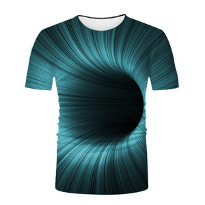 3D Graphic Printed Short Sleeve Shirts Illusion