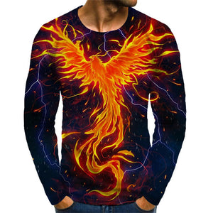 3D Graphic Printed Long Sleeve Shirts The Phoenix