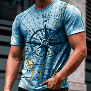 3D Graphic Printed Short Sleeve Shirts  The Compass
