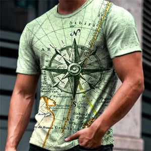 3D Graphic Printed Short Sleeve Shirts  The Compass