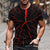 3D Graphic Printed Short Sleeve Shirts Poker Man Red lightning