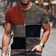 3D Graphic Printed Short Sleeve Shirts Patchwork Graphic