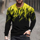 3D Graphic Printed Long Sleeve Shirts Flame