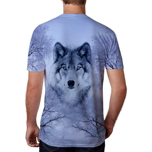 3D Graphic Printed Short Sleeve Shirts Wolves