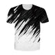 3D Graphic Printed Short Sleeve Shirts White and Black