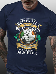 Lucky Dad Crew Neck Short Sleeve T-Shirt