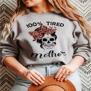 Graphic long Sleeve Shirts Tired