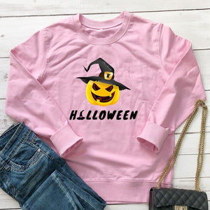 Graphic long Sleeve Shirts Hallween And Pumpkin