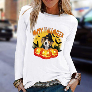Graphic long Sleeve Shirts Pumpkin & Dog