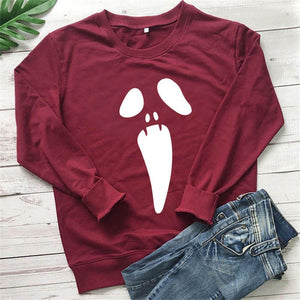 Graphic long Sleeve Shirts Crying Ghost