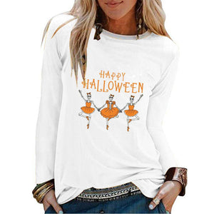 Graphic long Sleeve Shirts Happy Halloween
