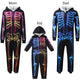 Family Halloween Pajamas Colorful Skeleton Print Jumpsuits Sets