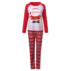 Santa Claus Check Parent-child Pajamas Set